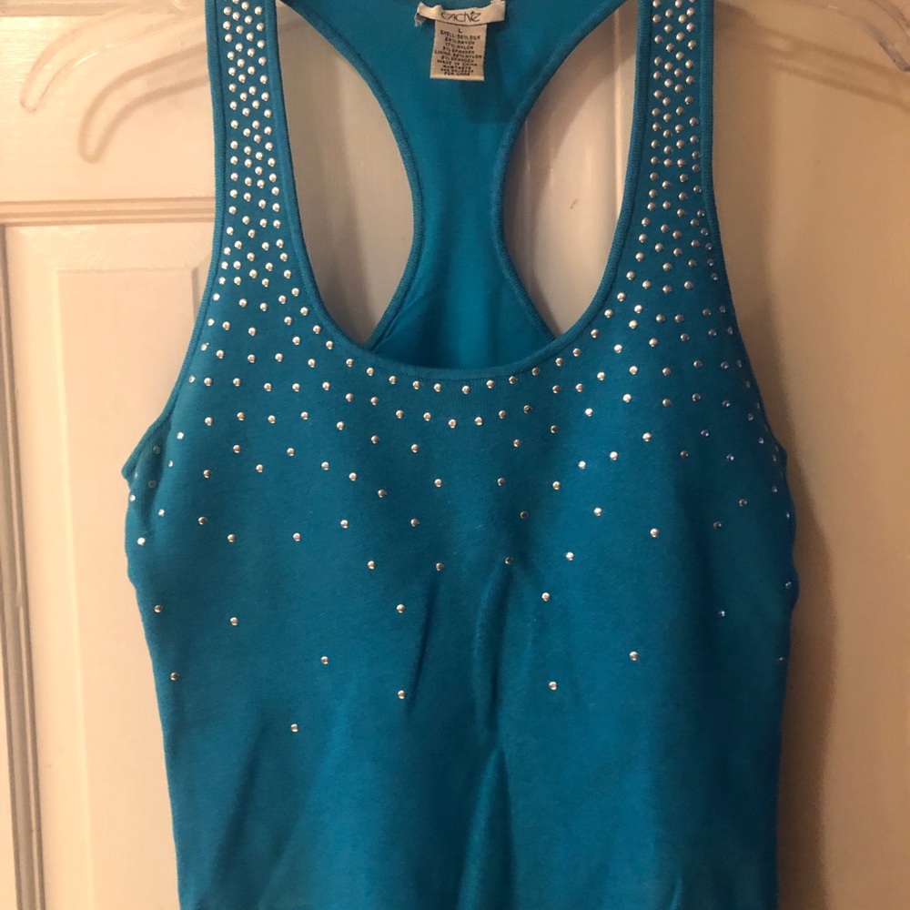 Cache sweater tank with silver Embellishment size L